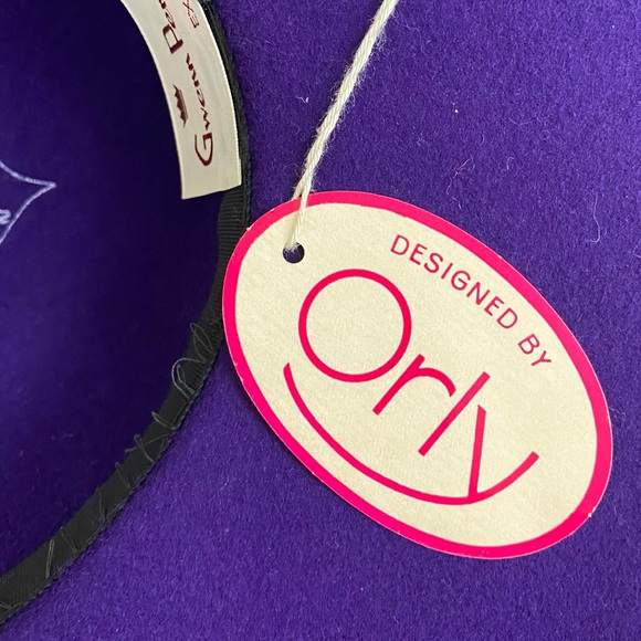 NWT. DOESKIN | Vintage Purple Mesh And Bow Wide Brim Hat OS - Picture 11 of 12